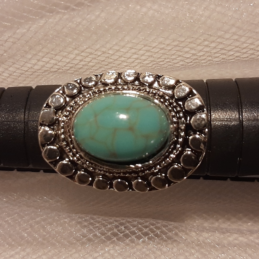 New Silver Turquoise Adjustable Ring